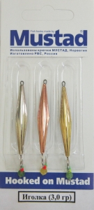 Набор блесен Иголка - 3,7 гр  (уп 3 шт/блистер) с подвеской "Кошачий глаз" Набор блесен Иголка - 3,7 гр  (уп 3 шт/блистер) с подвеской "Кошачий глаз"