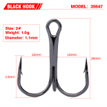 Крючок тройной Мустад серия 35647 BN. №2 (упаковка 10 штук) Крючок тройной Мустад серия 35647 BN. №2 (упаковка 10 штук)