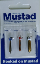 Приманка "Черт" тип - 3 222 (в упаковке блистер по 3 штуки) крючки Мустад Приманка "Черт" тип - 3 222 (в упаковке блистер по 3 штуки) крючки Мустад