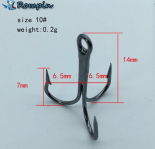 Крючок тройной ROMPIN 2020-BN. №10 (упаковка 10 штук) Крючок тройной ROMPIN 2020-BN. №10 (упаковка 10 штук)