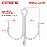 Крючок тройной Мустад серия 35647 N. №2/0 (упаковка 5 штук) Крючок тройной Мустад серия 35647 N. №2/0 (упаковка 5 штук)