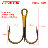 Крючок тройной Мустад серия 35647 BR. №12 (упаковка 10 штук) Крючок тройной Мустад серия 35647 BR. №12 (упаковка 10 штук)