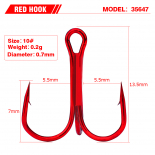 Крючок тройной Мустад серия 35647 RED. №10 (упаковка 10 штук) Крючок тройной Мустад серия 35647 RED. №10 (упаковка 10 штук)