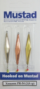 Набор блесен Хищник PR - 54-3,0 гр  (уп 3 шт/блистер) с подвеской "Кошачий глаз" Набор блесен Хищник PR - 54-3,0 гр  (уп 3 шт/блистер) с подвеской "Кошачий глаз"