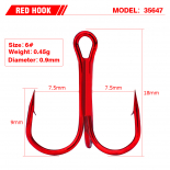 Крючок тройной Мустад серия 35647  RED.  №6 (упаковка 10 штук) Крючок тройной Мустад серия 35647  RED.  №6 (упаковка 10 штук)