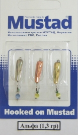 Набор блесен Альфа -1,3 гр  (уп 3 шт/блистер) с подвеской "Кошачий глаз" Набор блесен Альфа -1,3 гр  (уп 3 шт/блистер) с подвеской "Кошачий глаз"