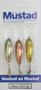 Набор блесен Овал - 5,4 гр  (уп 3 шт/блистер) с подвеской "Кошачий глаз" Набор блесен Овал - 5,4 гр  (уп 3 шт/блистер) с подвеской "Кошачий глаз"